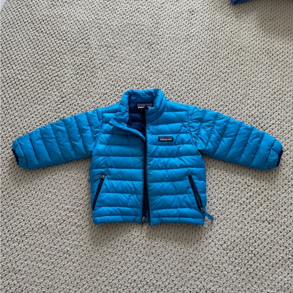 Patagonia Kids Blue Puffer Jacket - Picture 1 of 5
